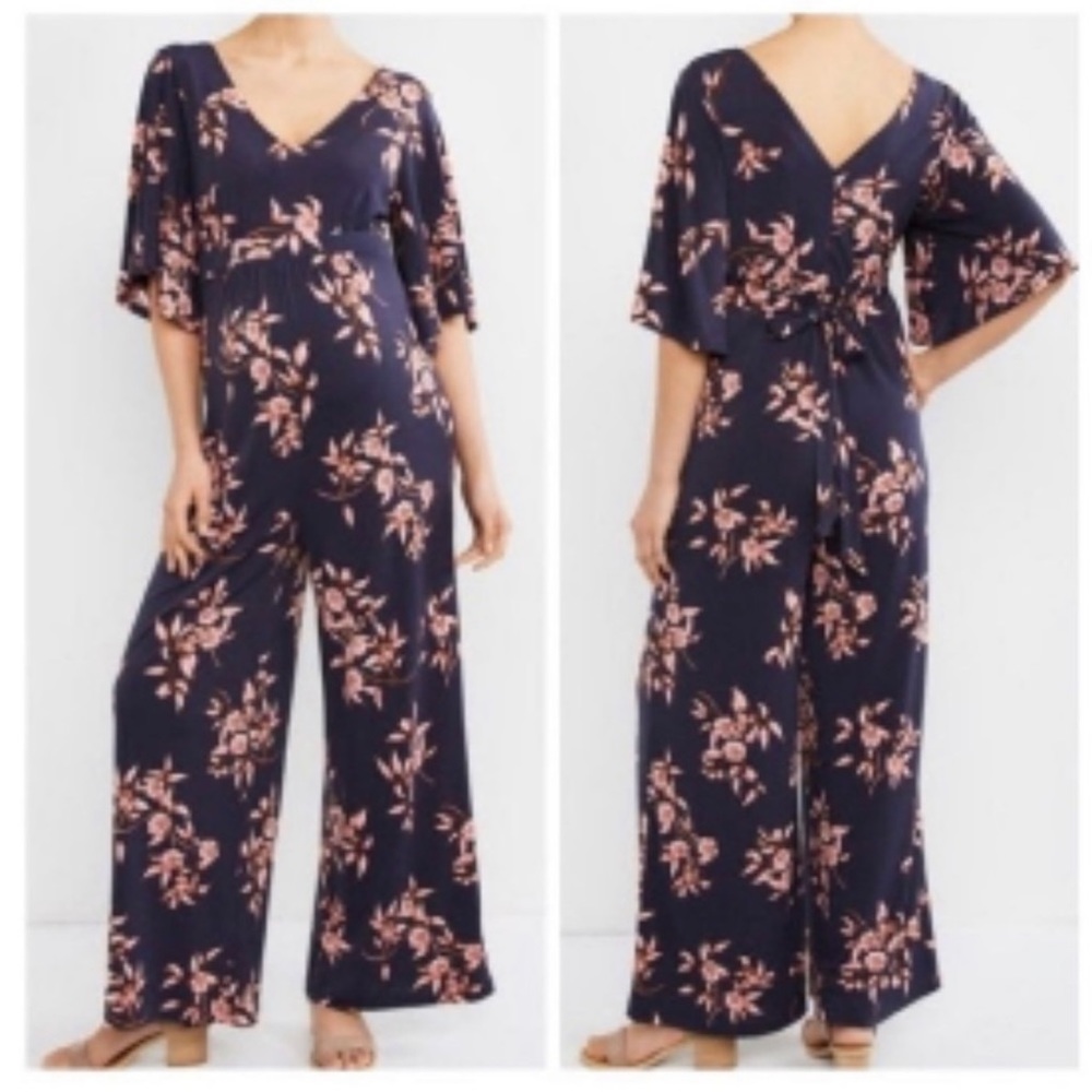 Motherhood Maternity Floral Jumpsuit